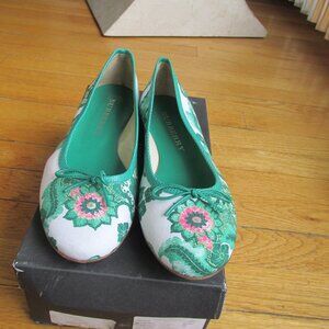 Women's Burberry Flora Ballet Canvas Flat Shoes Size 40/10 ~New~